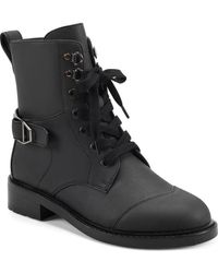 Aerosoles - Amie Boots Leather Cap Toe Block Heel Combat Jobb296 - Lyst