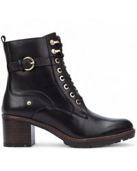 Pikolinos - Leather Mid-Heel Combat Ankle Boots - Lyst