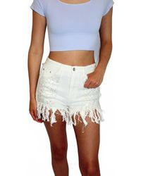 Pol - Sequin Front Pocket Fringe Shorts - Lyst