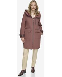 Andrew Marc - Gemas Lightweight Parka With Matte Shell And Faux Leather Details - Lyst