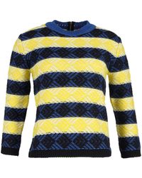 MSGM - Striped Wool Knit Sweater - Lyst