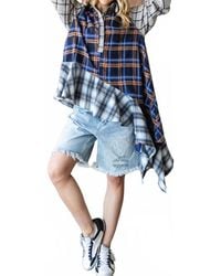 Oli & Hali - Plaid Mixed Asymetrical Top - Lyst