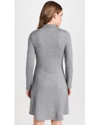 Vince - Long Sleeve Short Knit Sweater Dress Silver Dust - Lyst
