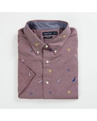 Nautica - Big & Tall Graphic Short Sleeve Oxford Shirt - Lyst