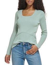Calvin Klein - Ribbed Scoop Neck Pullover Sweater - Lyst