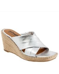 Softwalk - Hastings Leather Slip On Wedge Sandals - Lyst