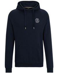 BOSS - Cotton-terry Regular-fit Hoodie With Double Monogram - Lyst