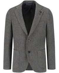 Lardini - Herringbone Wool Blazer - Lyst