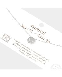 Fashnzfab - Gemini Dipped Cz Zodiac Sign Metal Disc Pendant Necklace - Lyst