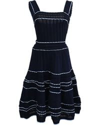 Sandro - Sandro Pointelle-Knit Fir And Flare Mini Dress - Lyst
