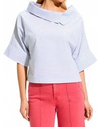 Fdj - Crossover Neck Popover Top - Lyst