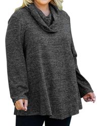 On The Plus Side - Brushed Hacci Cowl Long Sleeve Tunic - Lyst