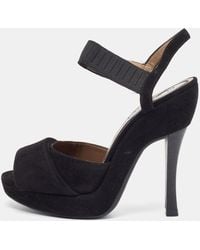 Marni - Suede Platform Ankle Strap Sandals - Lyst