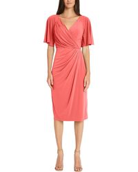 Maggy London - Gathered Matte Jersey Wear To Work Dress - Lyst