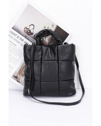 Fashnzfab - Quilted Faux Leather Padded Tote Bag - Lyst