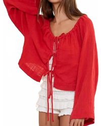 Bucketlist - Tie Front Blouse - Lyst