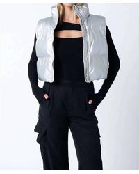 Olivaceous - Lisa Cropped Puffer Vest - Lyst
