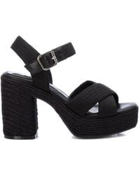 Xti - Heeled Jute Platform Sandals By - Lyst