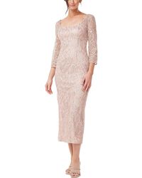JS Collections - Sequined Calf Cocktail And Party Dress - Lyst