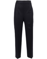 Alberta Ferretti - Straight-Leg Tailored Pants With High Waist And Pleated Detail - Lyst