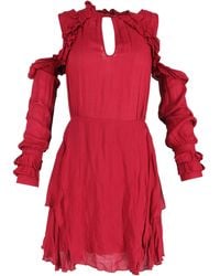 IRO - Hanie Ruffle Mini Cold Shoulder Dress - Lyst