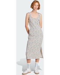adidas - Originals X Liberty London Bodycon 3-Stripes Maxi Dress - Lyst