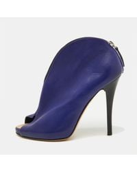 Giuseppe Zanotti - Leather Peep Toe Ankle Booties - Lyst