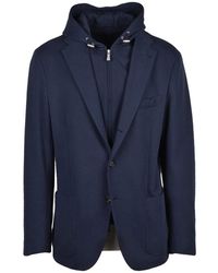 Eleventy - Cotton Polyamide Elastane Rounded Blazer Jacket - Lyst
