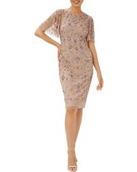Adrianna Papell - Embellished Midi Cocktail And Party Dress - Lyst