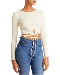 Astr - Elaina Keyhole Tie Front Cropped - Lyst