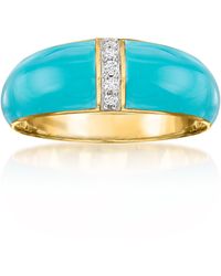 Ross-Simons - Enamel Dome Ring With Diamonds - Lyst