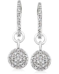 Ross-Simons - Pave Diamond Hoop Earrings With Removable Drops - Lyst