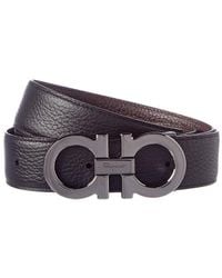 Ferragamo - Reversible & Adjustable Double Gancio Buckle Leather Belt - Lyst