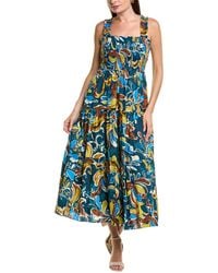 Anne Klein - Smocked Bodice Patio Midi Dress - Lyst