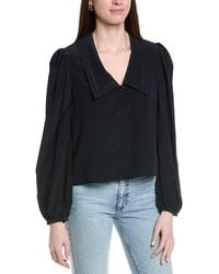 FRAME - The Sailor Silk Blouse - Lyst
