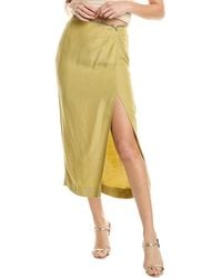 Sandro - Linen-Blend Midi Skirt - Lyst