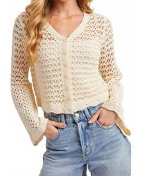 Bluivy - Button Down Open Knit Crochet Cardigan - Lyst