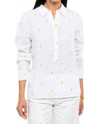 Ivy Jane - Linen Lemon Long Sleeve Top - Lyst