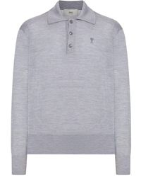 Ami Paris - Long-Sleeved Wool Polo - Lyst