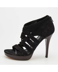 Stuart Weitzman - Suede Cross Strap Sandals - Lyst