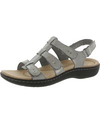 Clarks - Leather Comfort Wedge Sandals - Lyst