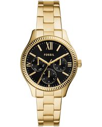 Fossil - Rye Multifunction Gold-tone Stainless Steel Watch - Lyst