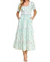 TCEC - Puff Sleeve Midi Dress - Lyst
