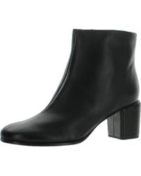 Vince - Maggie Leather Square Toe Ankle Boots - Lyst