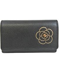 Chanel - Camellia Leather Wallet (pre-owned) - Lyst