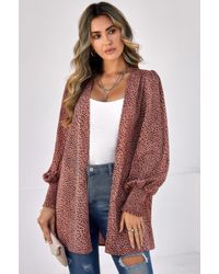 TRUEDAMES - Fashnzfab Allover Print Shirred Cuff Lantern Sleeve Kimono - Lyst