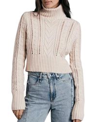 Rag & Bone - Elizabeth Wool Cable Turtleneck Sweater - Lyst