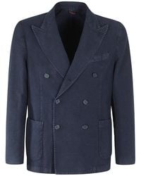 Santaniello - Double Breasted Jacket Linen Cotton Armoured - Lyst