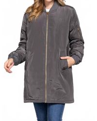 Active Basic - Long Line Bomber Jacket - Lyst