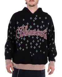 Bluemarble Rhinestone-Embellished Jacquard Jumper in Black